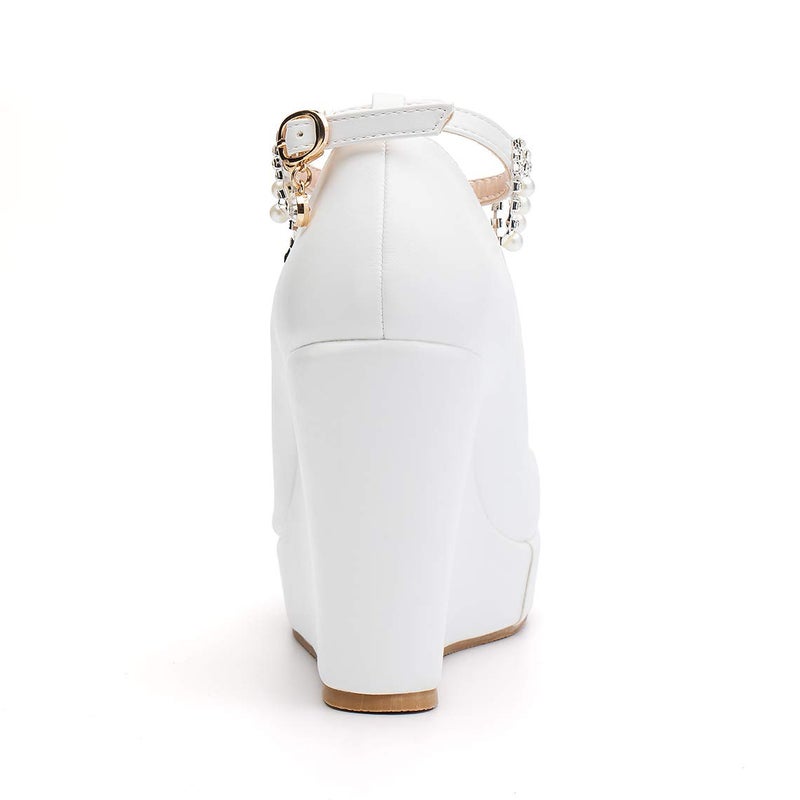 Dress First Platform Wedge Mary Jane Strap High Heel Bride Wedding Evening Party Dress Casual Shoes - Image 4